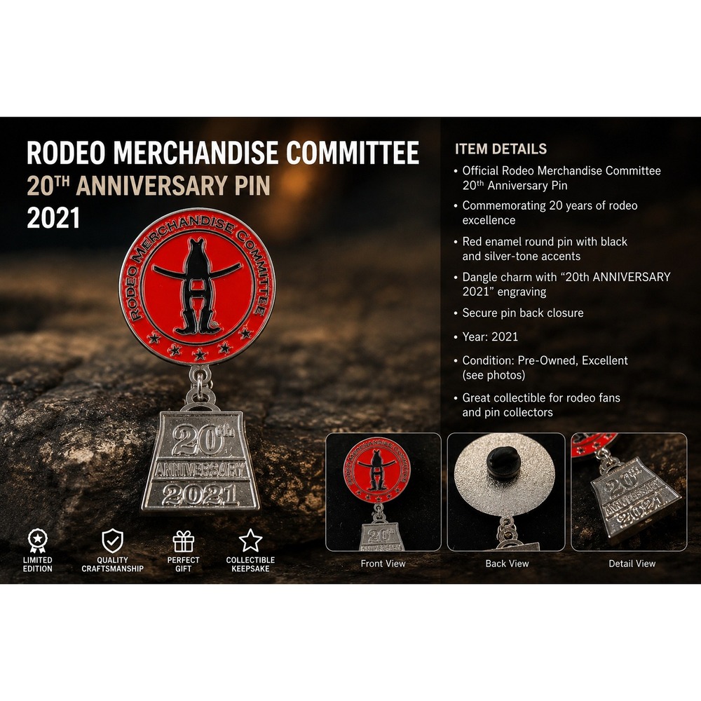Houston Rodeo Merchandise Committee 20th Anniversary 2021 Enamel Pin Bowlegged H